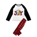 Christmas Matching Family Pajamas Joy with Christians Plaids Pants Pajamas Set