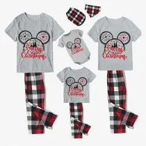 Christmas Matching Family Pajamas Cartoon Mouse Castle Merry Christmas Short Pajamas Set