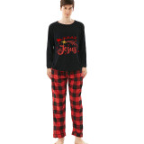 Christmas Matching Family Pajamas Believe Hope Santa Reindeer Black Pajamas Set
