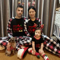 Christmas Matching Family Pajamas Devout Christians Merry Christmas Multicolor Pajamas Set