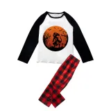 Halloween Family Matching Pajamas Spider Web Dinosaur Skull Happy Halloween Black Red Plaids Pajamas Set