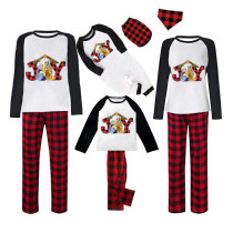 Christmas Matching Family Pajamas Joy with Christians Plaids Pants Pajamas Set