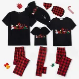 Christmas Matching Family Pajamas Believe Snowman Black Long Pajamas Set