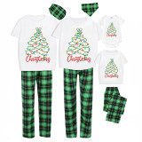 Christmas Matching Family Pajamas Cartoon Mouse Light String Tree Green Pajamas Set