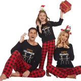 Halloween Family Matching Pajamas Dancing Skeleton Happy Halloween Black Pajamas Set