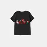 Christmas Matching Family Pajamas Believe Snowman Black Long Pajamas Set