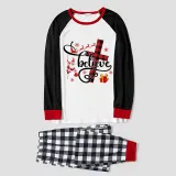 Christmas Matching Family Pajamas Santa Believe Crosses Gray Pajamas Set