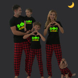 Halloween Family Matching Noctilucent Boo Crew Happy Halloween Luminous Back Pajamas Set