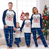 Christmas Matching Family Pajamas Cartoon Mouse Castle Merry Christmas Blue Pajamas Set