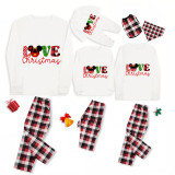 Christmas Matching Family Pajamas Cartoon Mouse Love Christmas White Pajamas Set