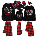 Halloween Family Matching Pajamas Cartoon Mouse Web Happy Halloween Black Pajamas Set