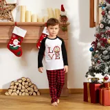 Christmas Matching Family Pajamas Love Jesus Plaids Pants Pajamas Set