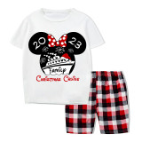 Christmas Matching Family Pajamas Cartoon Mouse 2023 Family Christmas Cruise White Short Pajamas Set
