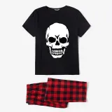 Halloween Family Matching Noctilucent Skull Happy Halloween Luminous Back Pajamas Set