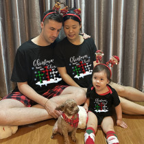 Christmas Matching Family Pajamas Christmas Begins with Christ Snowflake Black Long Pajamas Set