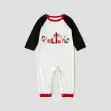 Christmas Matching Family Pajamas Believe Snowman Gray Pajamas Set