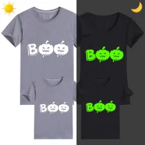 Halloween Family Matching Noctilucent Tops Boo Skeleton Crew Happy Halloween Luminous Family T-shirt