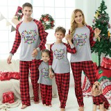Christmas Matching Family Pajamas Cartoon Mouse Merry and Bright-light Gray Pajamas Set