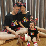 Christmas Matching Family Pajamas Joy with Christians Black Short Pajamas Set