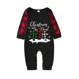 Christmas Matching Family Pajamas Christmas Begins with Christ Snowflake Black Long Pajamas Set