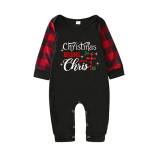 Christmas Matching Family Pajamas Christmas Begins with Christ Black Long Pajamas Set