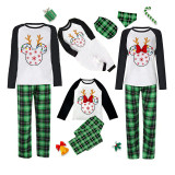 Christmas Matching Family Pajamas Cartoon Mouse Light Strings Deer Green Pajamas Set