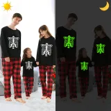 Halloween Family Matching Noctilucent Skeleton Ribs Happy Halloween Luminous Gray Pajamas Set