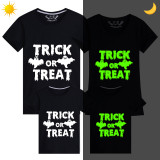 Halloween Family Matching Noctilucent Tops Trick Or Treat Happy Halloween Luminous Family T-shirt