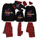 Halloween Family Matching Pajamas Witch Cat Broom Happy Halloween Black Pajamas Set