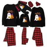 Halloween Family Matching Pajamas Boo Pumpkin Ghost Happy Halloween Black Pajamas Set