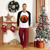 Halloween Family Matching Pajamas Spider Web Dinosaur Skull Happy Halloween Black Red Plaids Pajamas Set