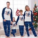 Christmas Matching Family Pajamas Santa Believe Crosses Blue Pajamas Set
