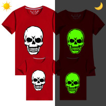 Halloween Family Matching Noctilucent Tops Skeleton Happy Halloween Luminous Family T-shirt