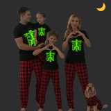 Halloween Family Matching Noctilucent Skeleton Ribs Happy Halloween Luminous Back Pajamas Set