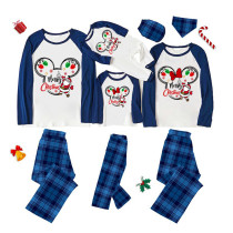 Christmas Matching Family Pajamas Cartoon Mouse Merry Christmas Santa Blue Pajamas Set