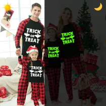 Halloween Family Matching Noctilucent Aliens Skeleton Happy Halloween Luminous Back Pajamas Set