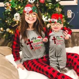 Christmas Matching Family Pajamas Silly Santa Christmas Is For Jesus Gray Pajamas Set
