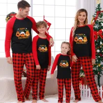 Halloween Family Matching Pajamas Spider Web Bandage Pumpkin Happy Halloween Black Pajamas Set