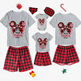 Christmas Matching Family Pajamas Cartoon Mouse Best Christams Ever Gray Short Pajamas Set