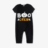 Halloween Family Matching Noctilucent Boo Crew Happy Halloween Luminous Back Pajamas Set
