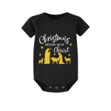 Christmas Matching Family Pajamas Christmas Begins with Christ Devout Christians Black Long Pajamas Set