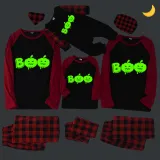 Halloween Family Matching Noctilucent Pumpkin Boo Happy Halloween Luminous Gray Pajamas Set