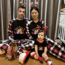 Christmas Matching Family Pajamas Joy with Christians Multicolor Pajamas Set