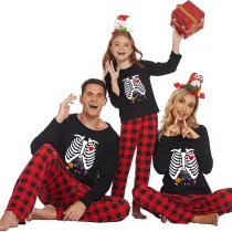 Halloween Family Matching Pajamas Pumpkin Skeleton Happy Halloween Black Pajamas Set