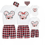 Christmas Matching Family Pajamas Cartoon Mouse Snowflake 2023 White Short Pajamas Set