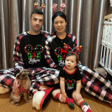 Christmas Matching Family Pajamas Cartoon Mouse Believe Tree Black Red Pajamas Set