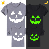 Halloween Family Matching Noctilucent Tops Pumpkin Smile Happy Halloween Luminous Family T-shirt