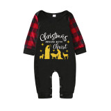 Christmas Matching Family Pajamas Christmas Begins with Christ Devout Christians Black Long Pajamas Set