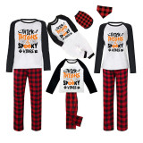 Halloween Family Matching Pajamas Trick Sooply Happy Halloween Black Red Plaids Pajamas Set