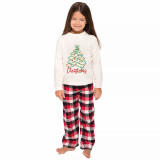 Christmas Matching Family Pajamas Cartoon Mouse Light String Tree White Pajamas Set